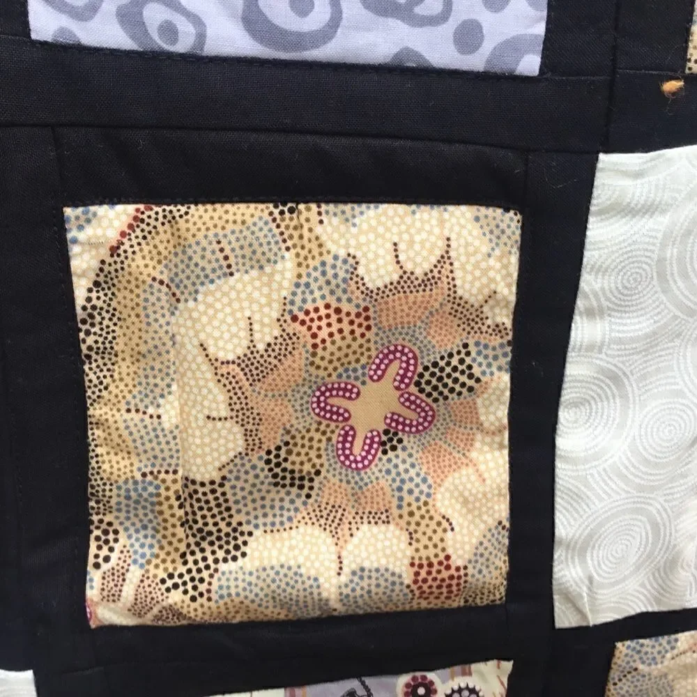 NWT. Hand Crafted Aboriginal Prints Quilt